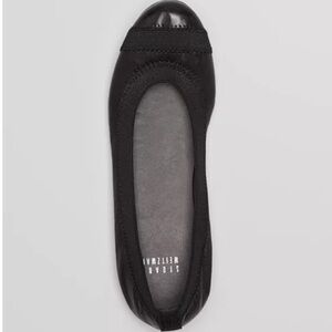 Stuart Weitzman Giveable Leather Flats, Black, Size 6.5, ballet flat, commuter